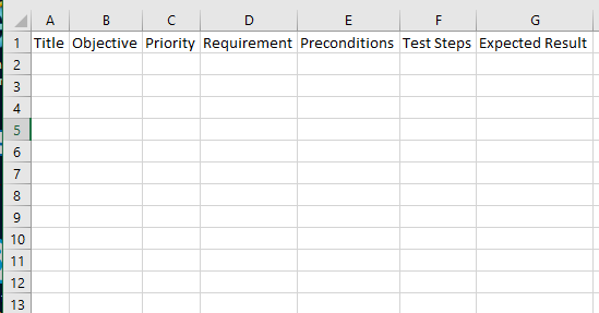 excel test case template